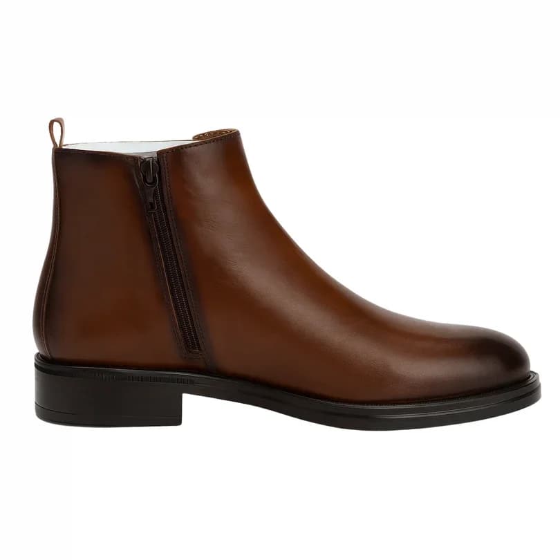 Men's Full Grain Leather Side-Zip Ankle Boots - Lorcano 2902