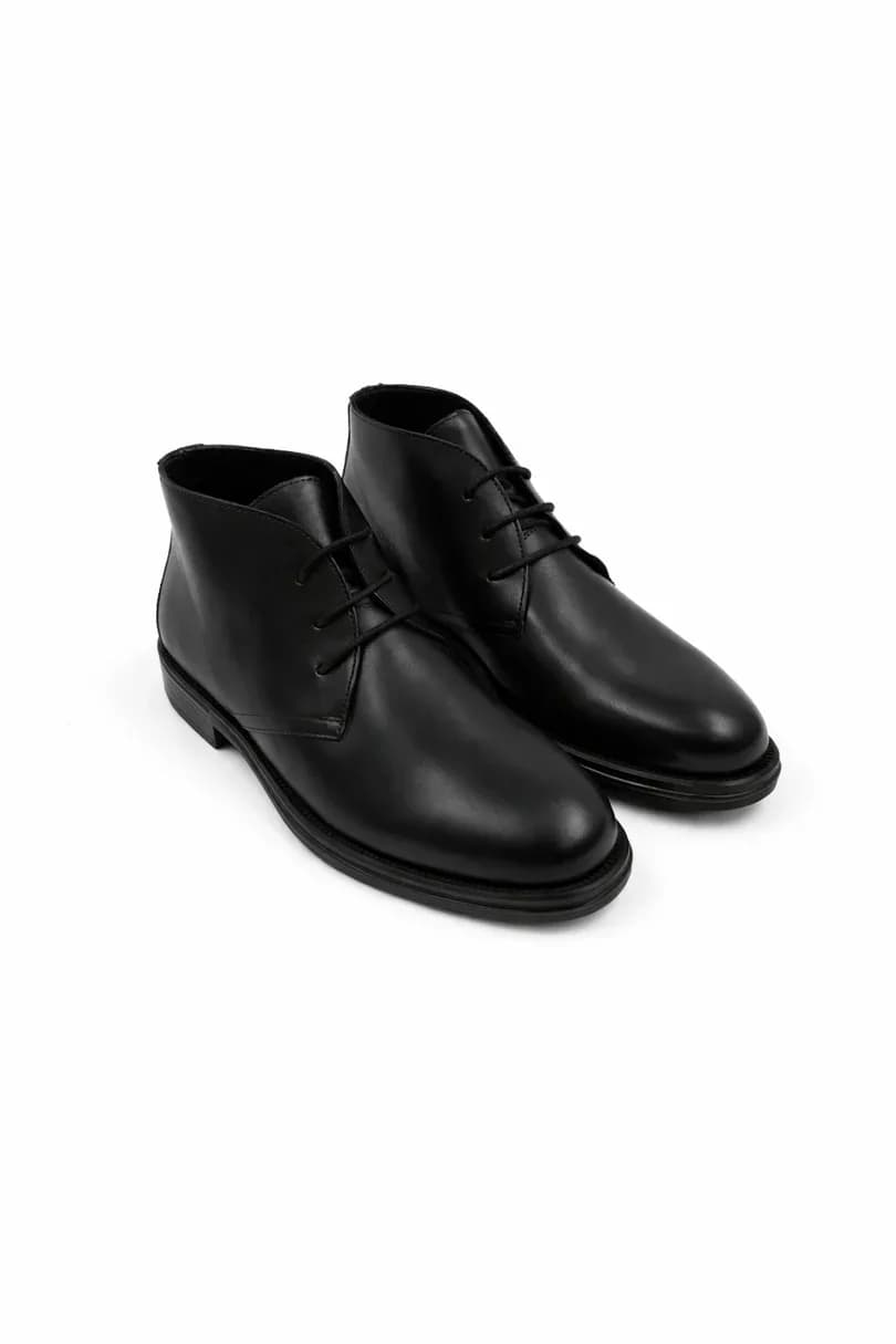 Calf Leather Lace-Up Ankle Boots with EVA Sole