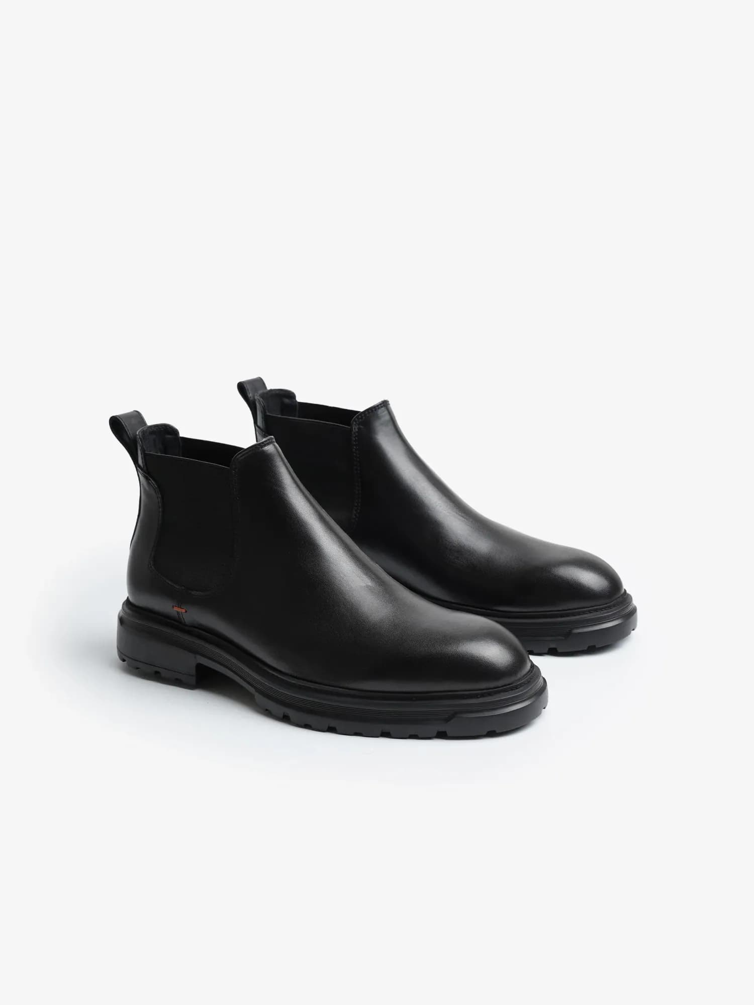 Bottines Chelsea noires à semelle crantée