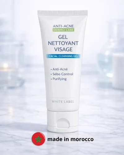 Gel nettoyant visage anti-acné en tube - marque blanche