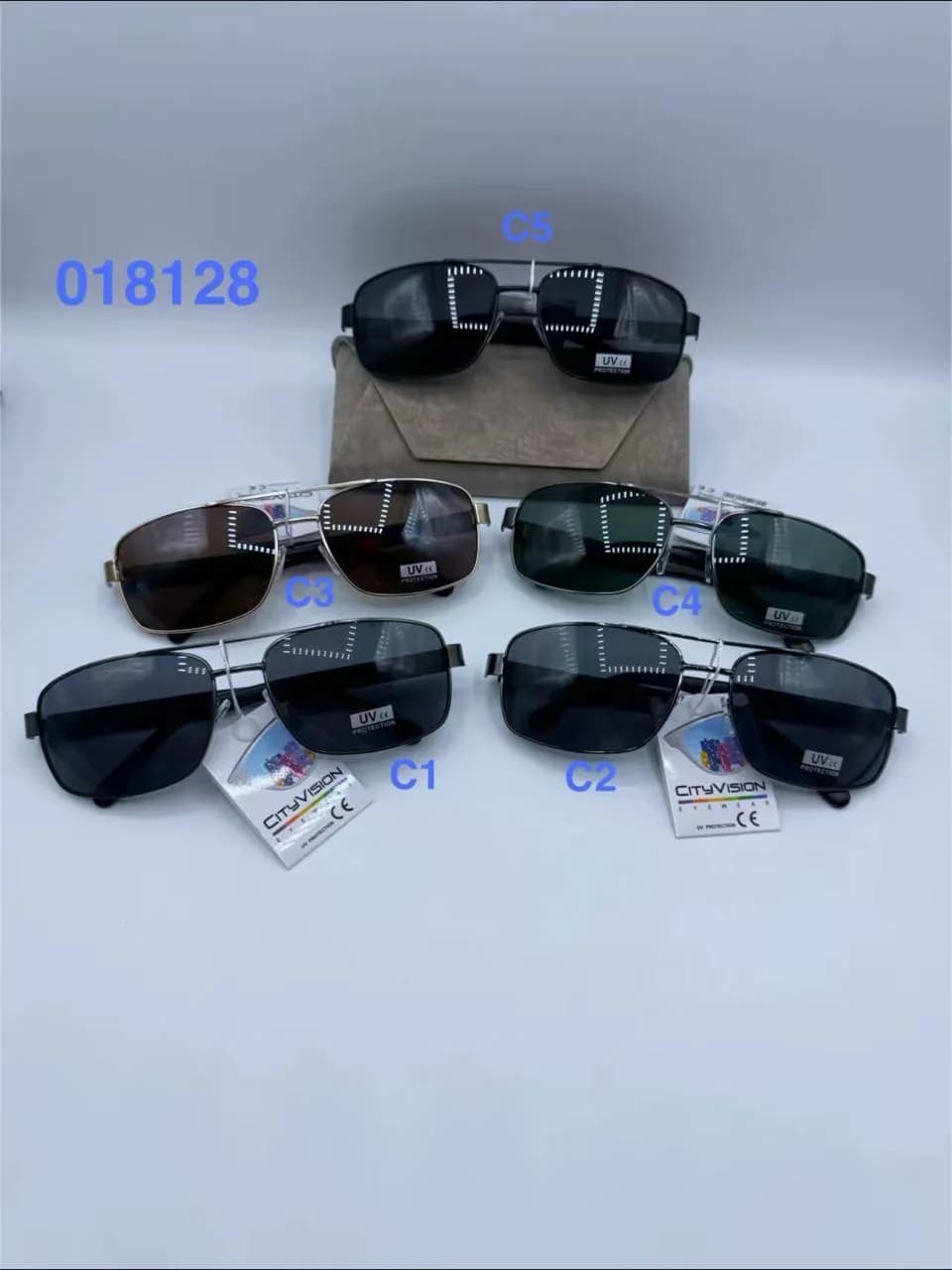 Lunettes de soleil rectangulaires métal UV400