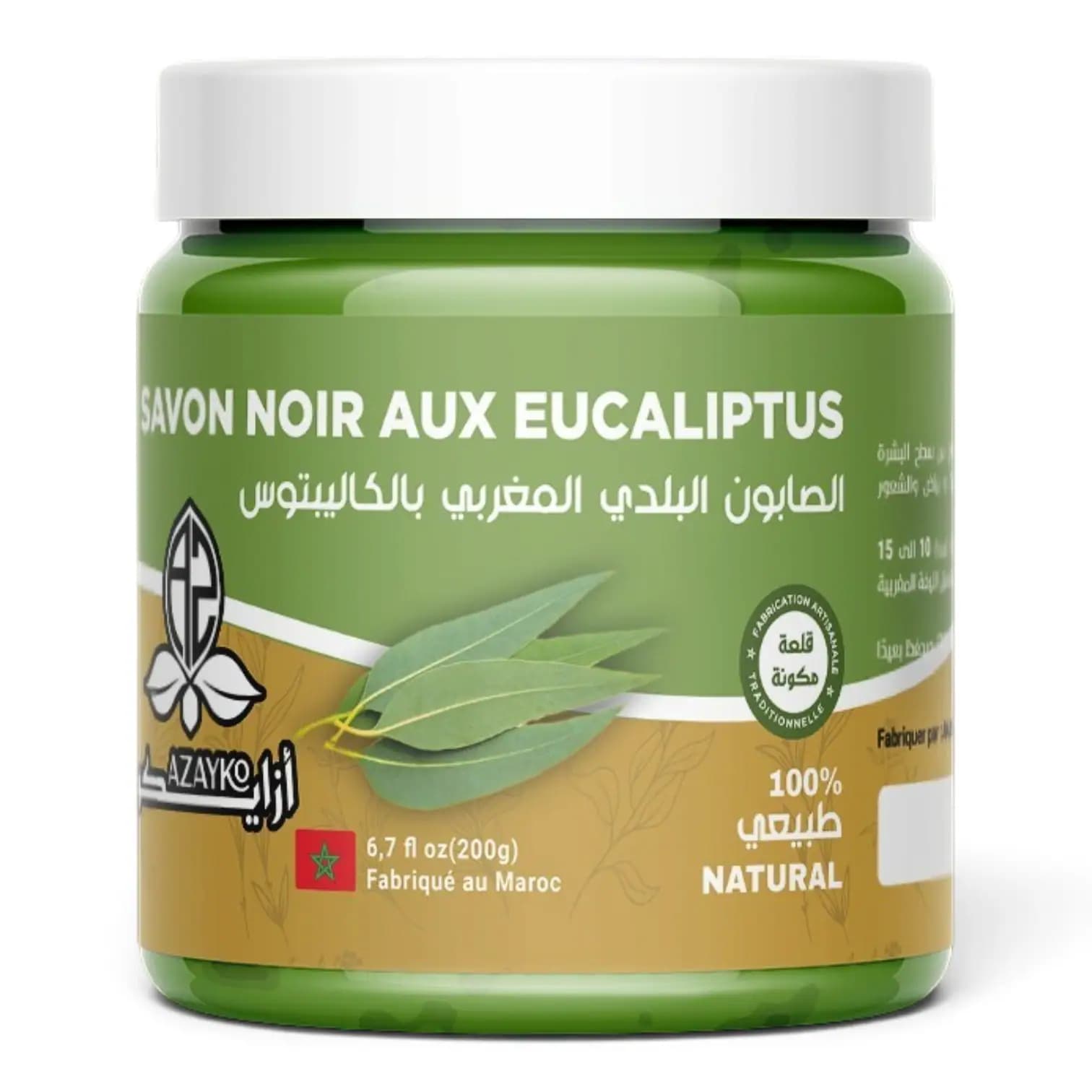 Savon noir marocain aux eucaliptus 200g