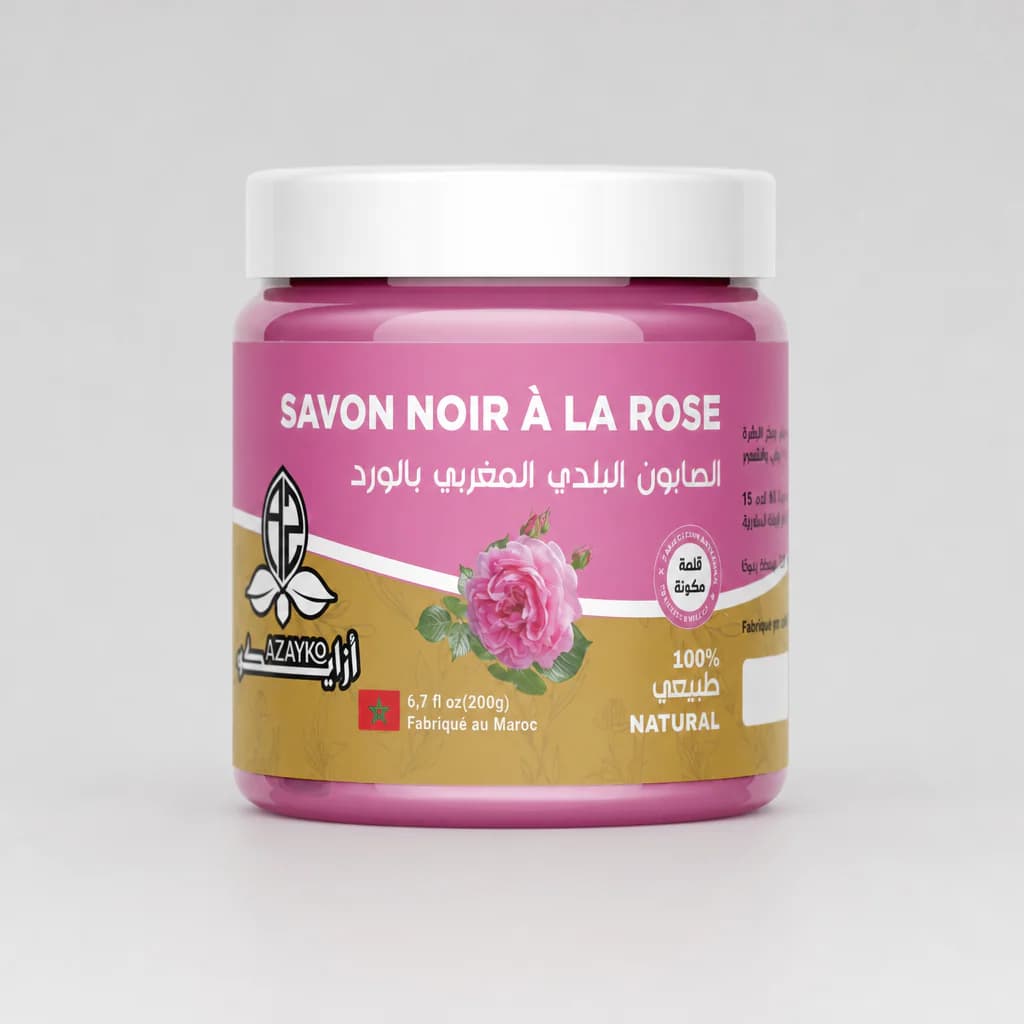 Savon noir marocain à la Rose 200g - AZAYKO
