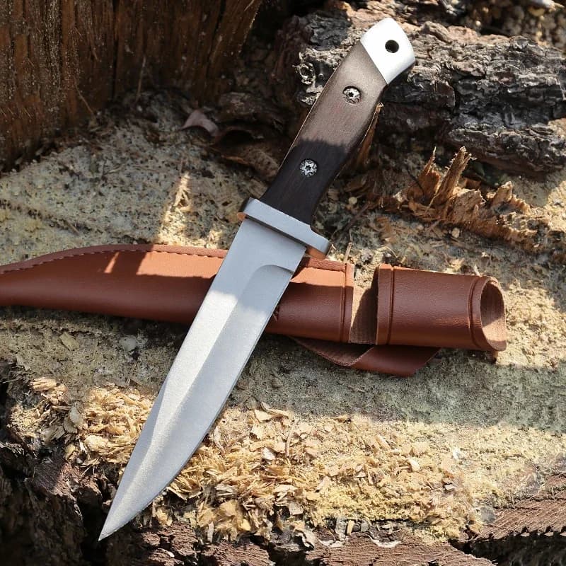 topknivesllc Wood Handle Fixed Blade Camping Knife MZ-605