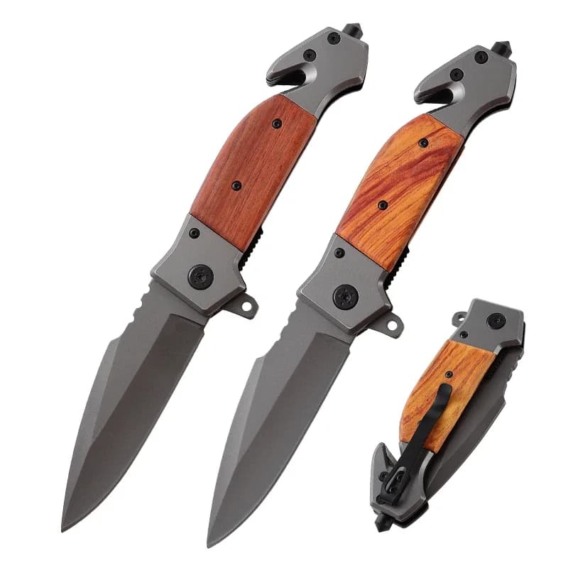 topknivesllc Wood Handle Folding Pocket Knife DA167