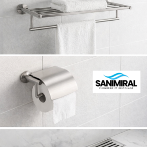 Accessoires salle de bain – Porte serviette / Porte papier hygiénique / Caniveau