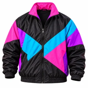 Veste Coupe-Vent Rétro Années 80/90 Color Block – Vente en Gros & Private Label